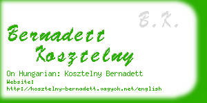 bernadett kosztelny business card